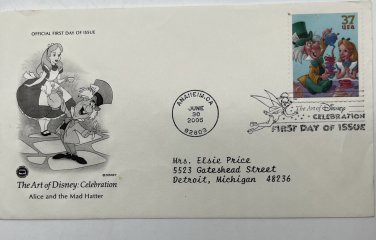 First Day Cover 2005 THE ART OF DISNEY Alice In Wonderland Mad-hatter