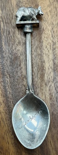 VINTAGE MICHIGAN SOUVENIR SILVER PLATED SPOON 4" G.T. BRITAIN