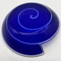 Blue & White Art Glass Vortex Style Bowl Iridescent Purple Tones 8&acirc;��