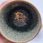 Somayaki Soma Ware 2 Double Walled Tea Cups Candle Holder Lotus Green Crackle