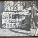 Vintage B&W Photo Rome ITALY Magazine Stand TOWN SQUARE 4”x 3”