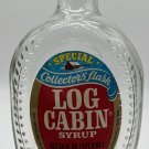 VINTAGE EMBOSSED GLASS LOG CABIN SYRUP BOTTLE METAL CAP BENJAMIN FRANKLIN