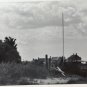 Vintage B&W Photo Cape Cod Grassy Shoreline Dock Homes Overcast Sky 5&acirc;�� x 3.5&acirc;��