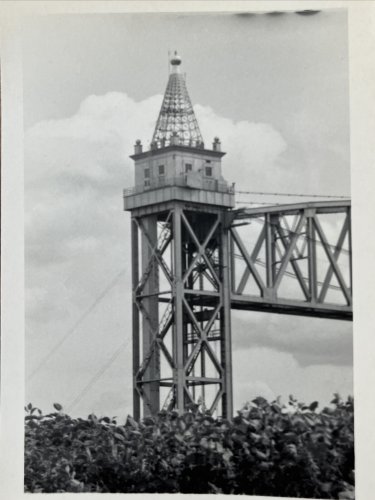 Vintage B&W Photo Cape Cod Canal Railroad Bridge Single Tower 3.5&acirc;�� x 5&acirc;��
