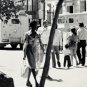 Vintage B&W Photo 70s City Street Armored Cars Women In Skirt People 3.5â x 5â