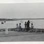 Vintage B&W Photo Cape Cod Canal Children Bikes Scenic Fishing Boats 5&acirc;�� x 3.5&acirc;��