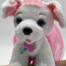 Disney Princess Style Trendy Puppy Plush White Dog Pink Crown and Tutu 7in Toy
