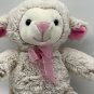 Dan Dee Sheep Lamb Cream Ivory Plush Pink Bow Stuffed Animal Baby Lovey