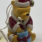 Classic Pooh Bear Wearing Santa Hat & Coat W/ Honey Jar Disney Ornament