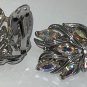 Vintage Crown Trifari Costume Rhinestone Bracelet Clip On Earring Set Signed 6&acirc;��