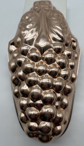Vintage Copper Tone Aluminum Jello Mold Cake Pan Wall Hanging Grapes