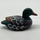 Vintage 5” Hand Painted Ceramic Mallard Duck Figurine Beaded Eyes