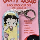 VTG 2001 Betty Boop Back Pack Clip On Tin Key or Money Holder Keychain NOS