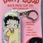 VTG 2001 Betty Boop Back Pack Clip On Tin Key or Money Holder Keychain NOS