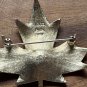 Vintage Avon Large Gold Tone Maple Leaf Brooch 2" Brushed Textured Fall Autumn