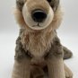 Wild Republic Timber Wolf Plush Stuffed Animal Brown Grey Sitting 12&acirc;�� EUC