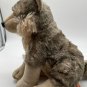 Wild Republic Timber Wolf Plush Stuffed Animal Brown Grey Sitting 12&acirc;�� EUC