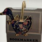 Cloisonne Duck Goose Bookmark Brass Gold Plated New in Package