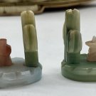 Onyx Marble Stone Siesta Mexican Man Burro Donkey Cactus Bookends Mini Set