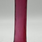 Vintage Pilgrim Cranberry Optic Long Neck Bud Vase 7.25” Ruffle Edge Graceful