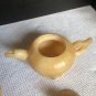 Hand Carved Stone Natural Jade? Orange Peach Teapot & 3 Bowls