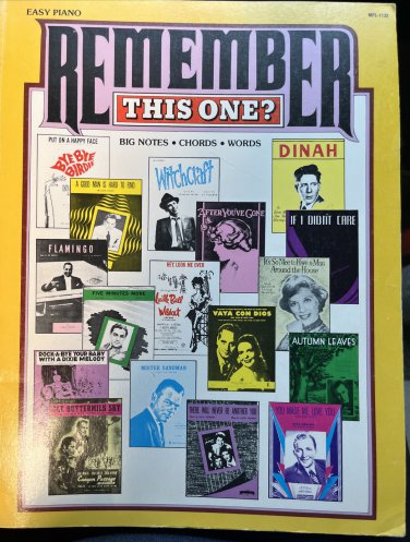 VINTAGE Remember This One Music Songbook For: Piano Vocal Sheet Music Book 1981