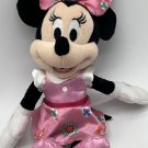Disney Just Play Plush Minnie Mouse Pink Floral Dress 9 IN Stuffed Animal Toy
