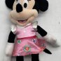 Disney Just Play Plush Minnie Mouse Pink Floral Dress 9 IN Stuffed Animal Toy