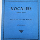 RACHMANINOFF : VOCALISE Opus 34, No.14 For Violin and Piano