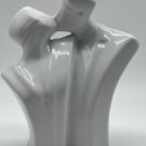 Vintage 80s Lindsey BALKWEILL Style WHITE Ceramic KISSING Couple STATUE Post MOD