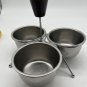 Vintage Mid Century Modern MCM Foley 3 Bowl Store 'N Server Caddy Wood Handle