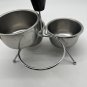 Vintage Mid Century Modern MCM Foley 3 Bowl Store 'N Server Caddy Wood Handle