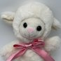 DanDee Fluffy Animal White Lamb With Pink Tie 10†Plush