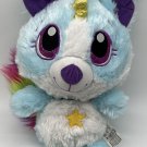 Fiesta Blue White Rainbow Unicorn Puppy 14” Plush Stuffed Animal