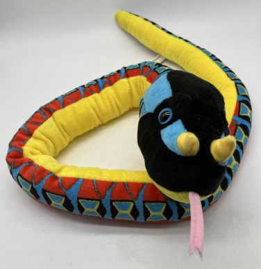 WILD REPUBLIC Horned Snake Stuffed Plush Rhino Viper Reptile Multi Colored 52&acirc;��