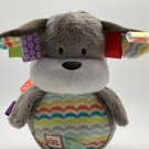 Bright Starts Taggies Puppy Dog Plush Stuffed Animal Rattle Weeble Toy 8"