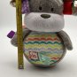 Bright Starts Taggies Puppy Dog Plush Stuffed Animal Rattle Weeble Toy 8"