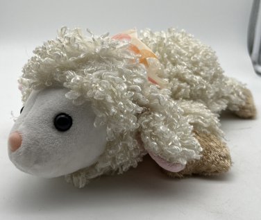 Caltoy Lamb Sheep Tan Beige Ribbon Laying Floppy 13&acirc;�� Plush Stuffed Animal Toy