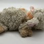 Caltoy Lamb Sheep Tan Beige Ribbon Laying Floppy 13&acirc;�� Plush Stuffed Animal Toy