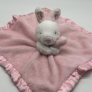 Carters Pink White Bunny Rabbit Satin Security Blanket Plush Baby Toy Lovey 14”