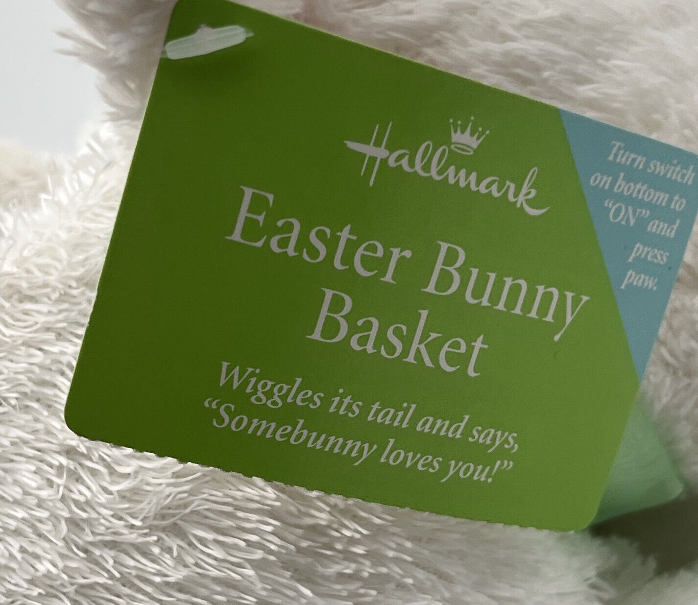 Hallmark easter bunny rabbit basket white stuffed plush animal 2005