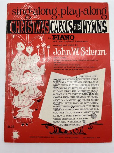 Sing-Along Play-Along Christmas Carols and Hymns 1959 John Schaum Piano Vintage