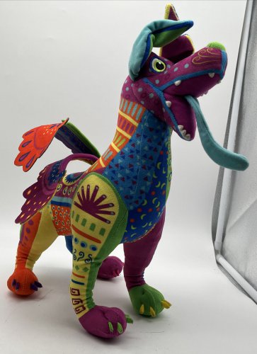 Disney Store Pixar Coco Dante Alebrije Rainbow Spirit Dog 15" Plush Stuffed Toy
