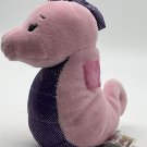 BABY GANZ PINK SEA HORSE WAVE BABIES PLUSH STUFFED RATTLE PINK PURPLE BEAN BAG