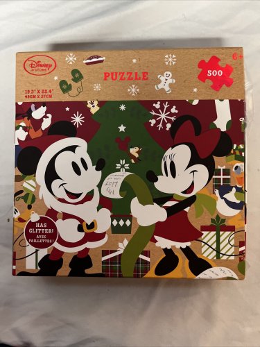 Disney Store Minnie and Mickey Mouse Christmas Puzzle 500 Piece 2016