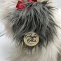 Vintage Chrisha Playful Plush Animal Shaggy Dog Sheepdog 17" White w/Black
