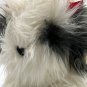 Vintage Chrisha Playful Plush Animal Shaggy Dog Sheepdog 17" White w/Black