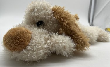 Creature Comforts Puppy Dog Plush Laying Down Stuffed Animal Toy Cream Tan 13"