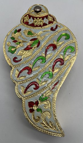 Handmade Golden Meenakari Shell Shaped Dryfruit Box Handmade 7.5&acirc;�� RARE