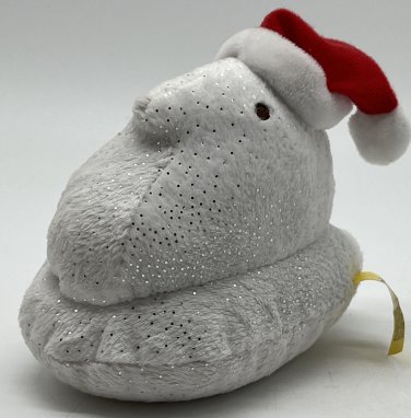 Peeps White Sparkle Christmas Chick with Santa Hat Gund 5"
